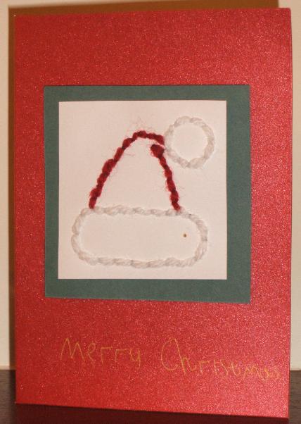 stitched santa card