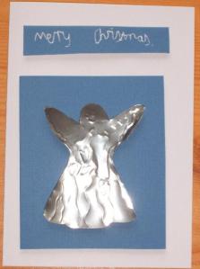 embossed angel card